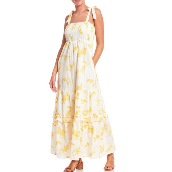 A LOVES A Tie Shoulder Floral Embroidered Dress - Picture 1 of 6